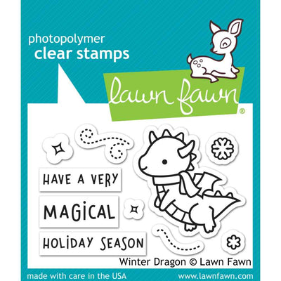 Winter Dragon Stamps - Lawn Fawn - Clearance