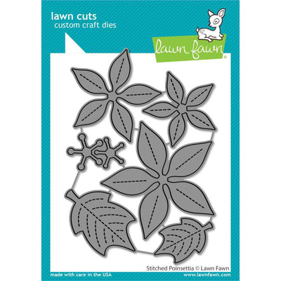 Stitched Poinsettia Lawn Cuts Dies - Lawn Fawn