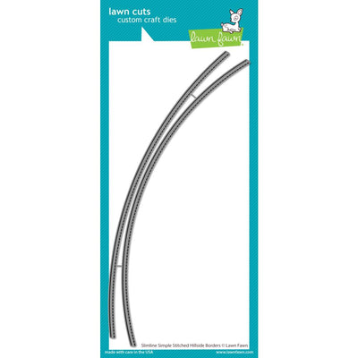Slimline Simple Stitched Hillside Borders Lawn Cuts Dies - Lawn Fawn - Clearance