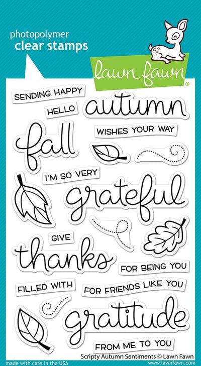 Scripty Autumn Sentiments Clear Stamp Set - Lawn Fawn