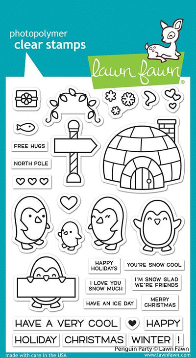 Penguin Party Clear Stamp Set - Lawn Fawn