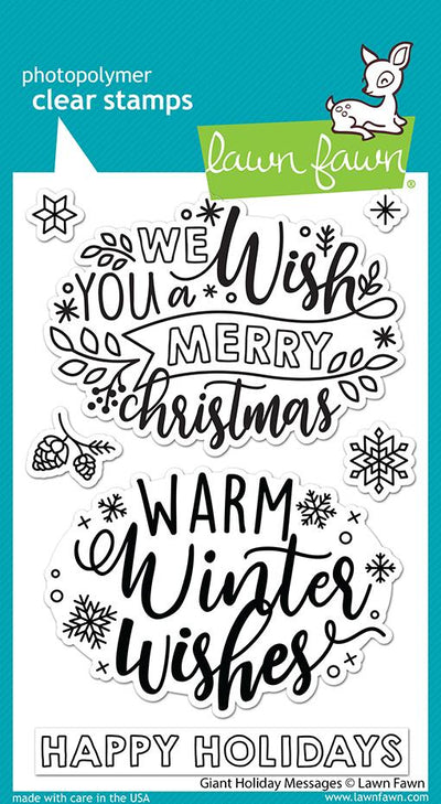 Giant Holiday Messages Clear Stamp Set - Lawn Fawn