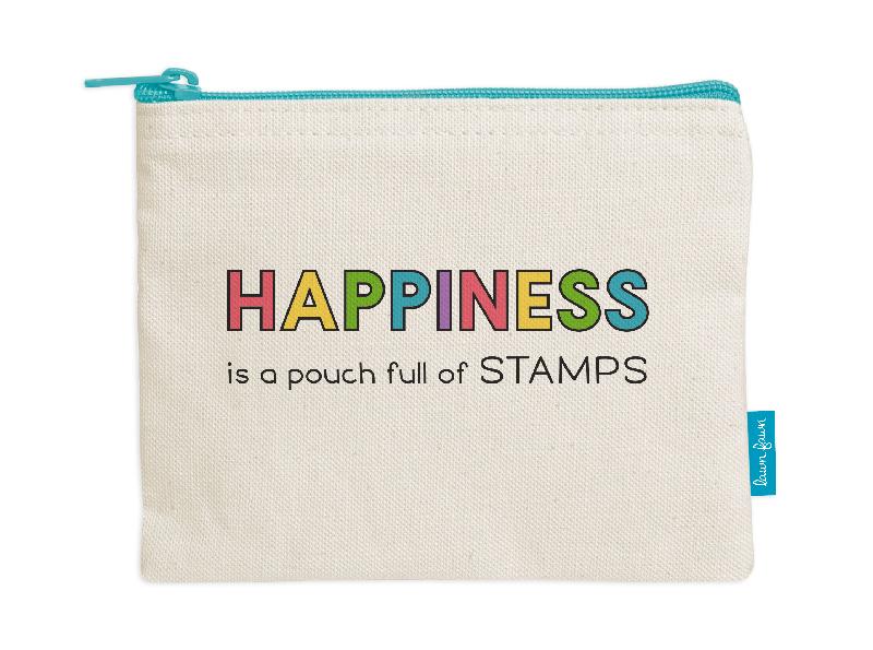 Happiness Is A Pouch Full Of Stamps Zipper Pouch - Lawn Fawn - Clearance