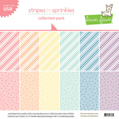 12" x 12" Collection Pack- Stripes 'N Sprinkles Collection - Lawn Fawn