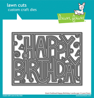 Giant Outlined Happy Birthday: Landscape Die-Lawn Fawn