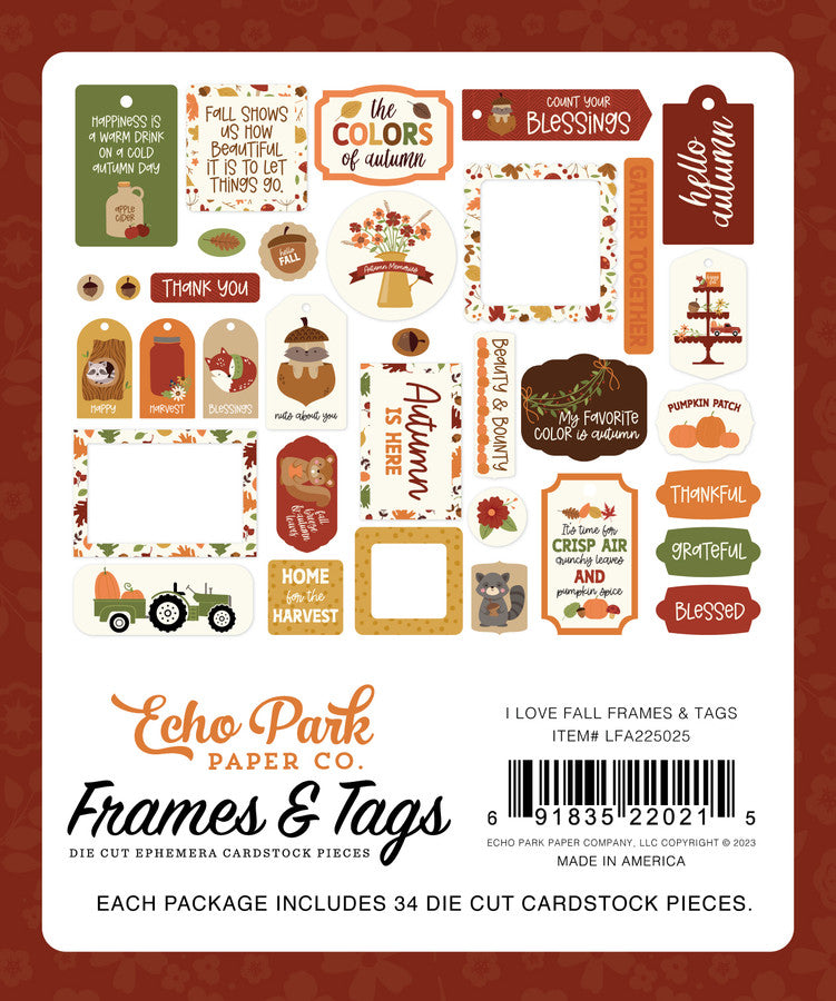 I Love Fall Frames & Tags- Echo Park