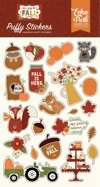 I Love Fall Puffy Stickers- Echo Park