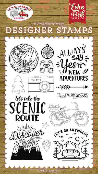 New Adventures Stamps - Let's Go Anywhere - Echo Park - Clearance