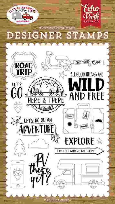 Road Trip Stamps - Let's Go Anywhere - Echo Park - Clearance