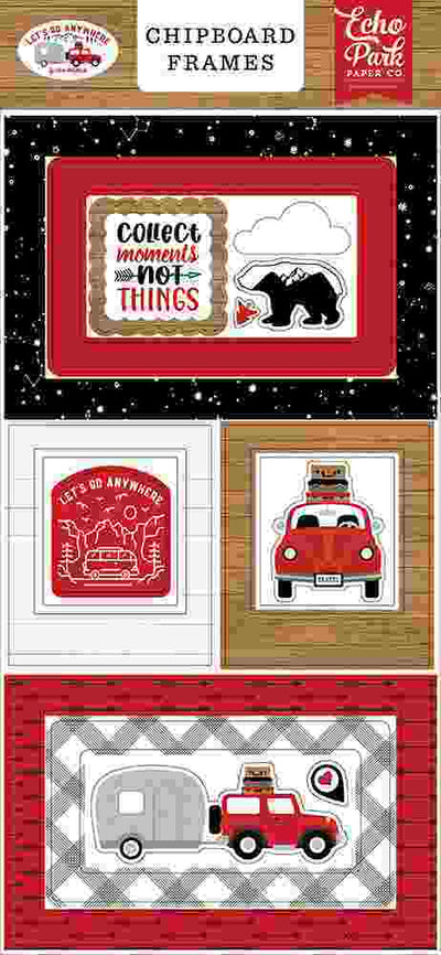 Let's Go Anywhere Chipboard Frames - Echo Park - Clearance