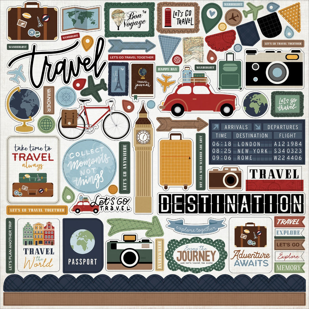 Element Stickers - Let's Go Travel Collection - Echo Park