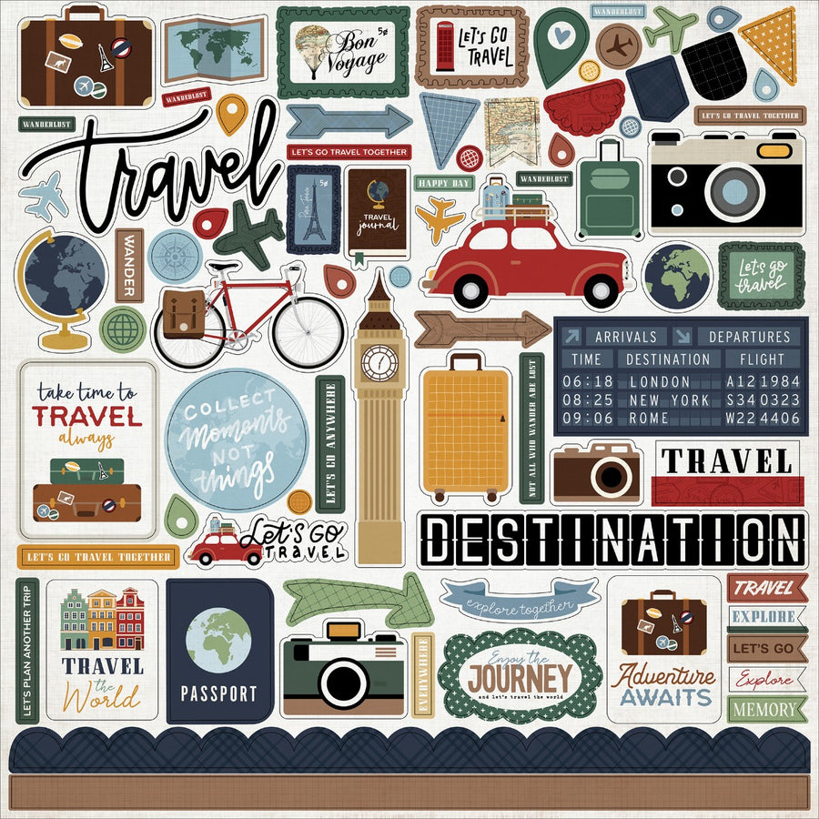 Element Stickers - Let's Go Travel Collection - Echo Park