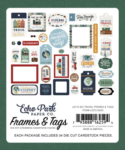 Frames & Tags - Let's Go Travel Collection - Echo Park