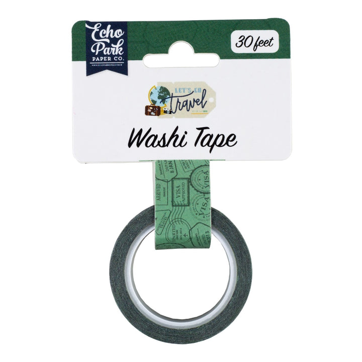 Destination Stamps Washi Tape - Let's Go Travel Collection - Echo Park