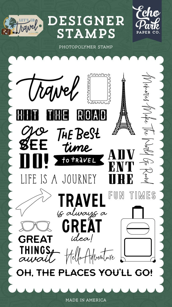 Hit The Road Stamps - Let's Go Travel Collection - Echo Park