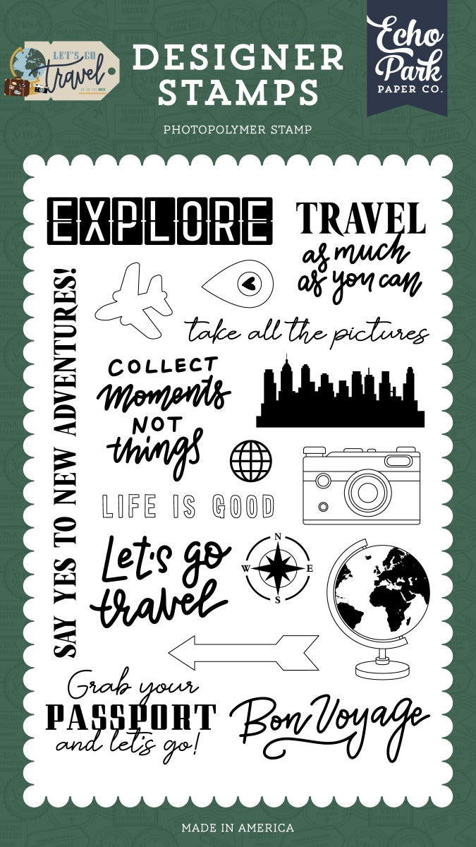 Take All The Pictures Stamps - Let's Go Travel Collection - Echo Park