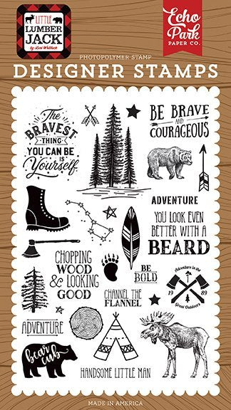 Be Brave Stamp Set - Little Lumberjack - Echo Park - Clearance