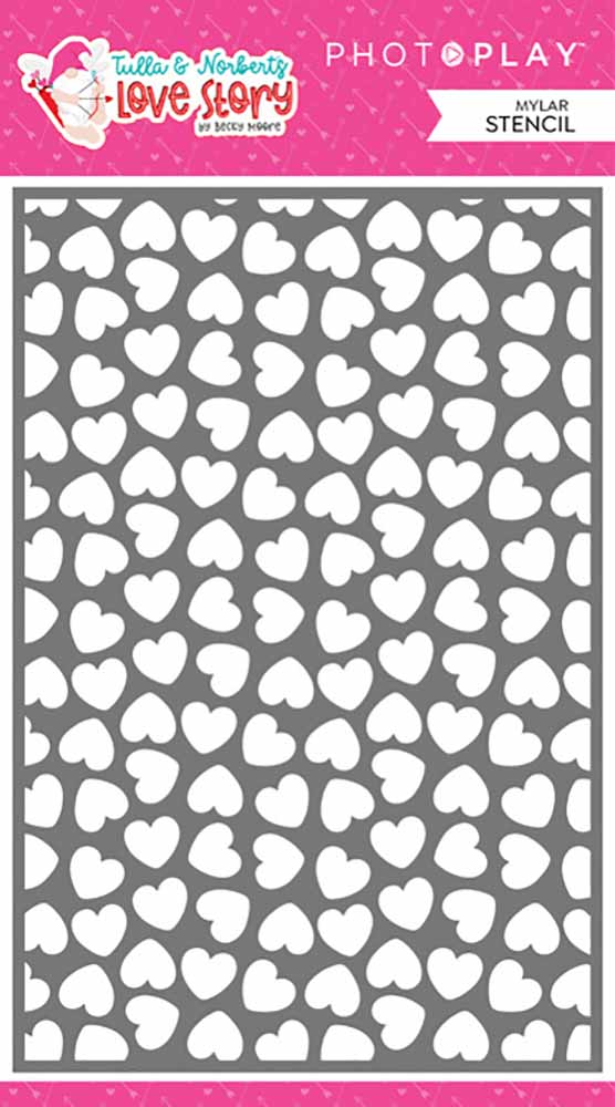 Scattered Hearts Stencil - Tulla & Norbert&