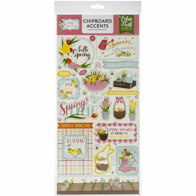 I Love Spring 6" x 13" Chipboard Accents - Echo Park - Clearance