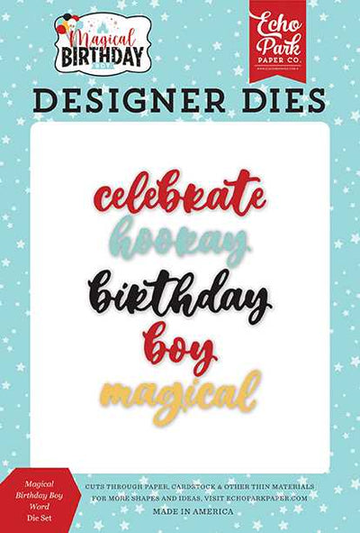 Magical Birthday Boy Word Dies - Echo Park - Clearance