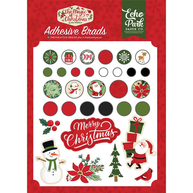 The Magic Of Christmas Adhesive Brads - Echo Park