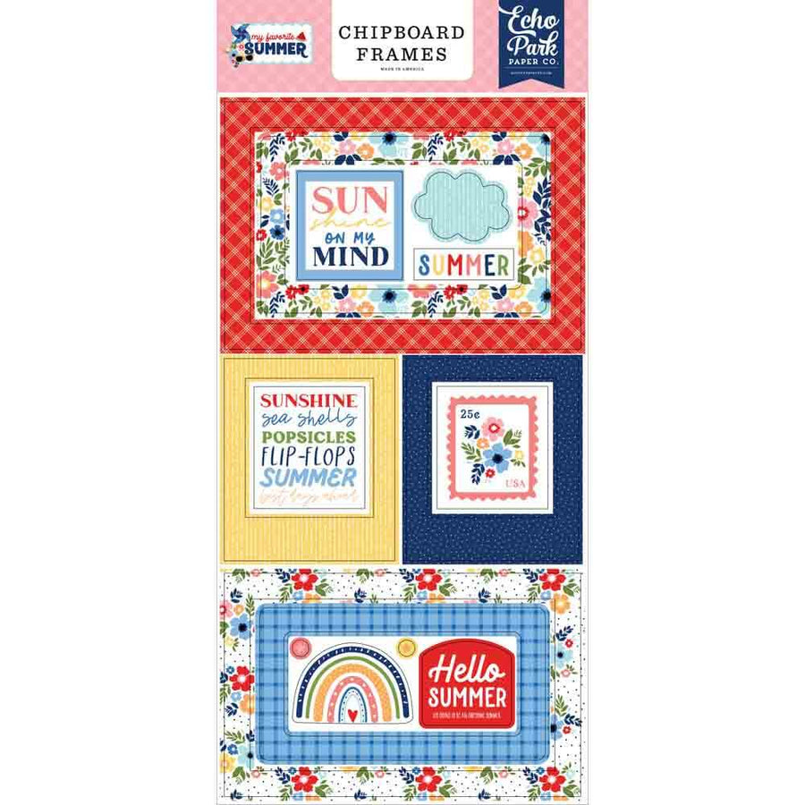 My Favorite Summer Chipboard Frames-Echo Park