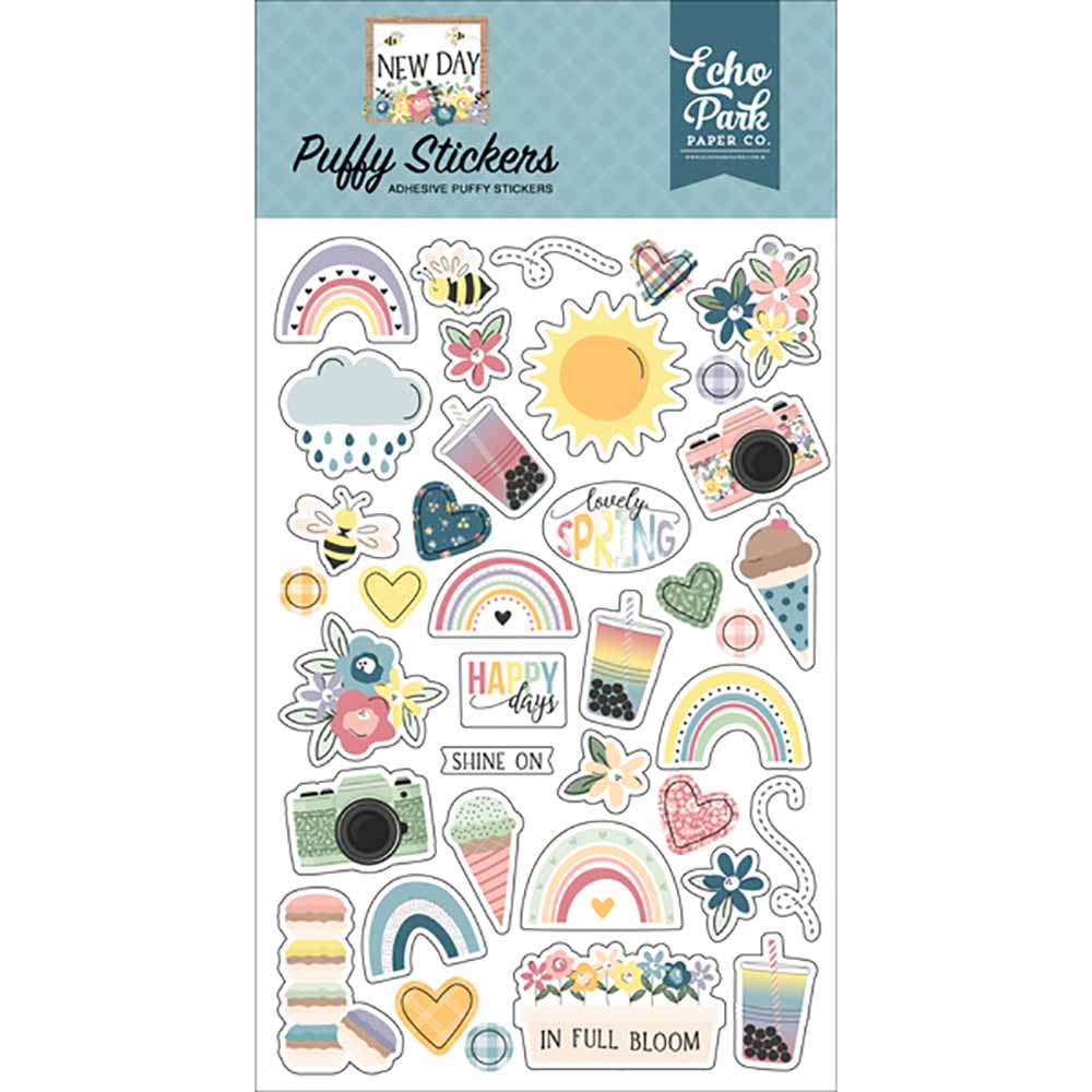 Echo Park New Day Puffy Scrapbook Stickers