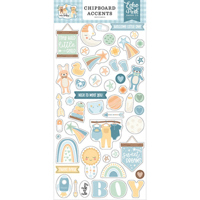 6 x 13 Chipboard Accents - Our Baby Boy Collection - Echo Park