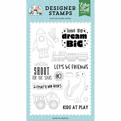 Think Big, Dream Big Stamp Set - Play All Day Boy - Echo Park - Clearance