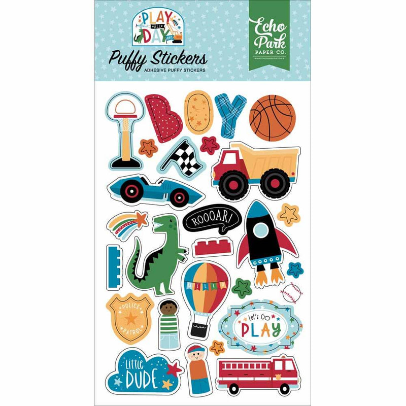 Play All Day Boy Puffy Stickers - Echo Park