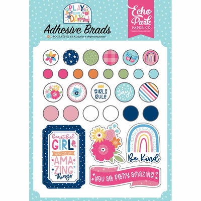 Play All Day Girl Adhesive Brads - Echo Park