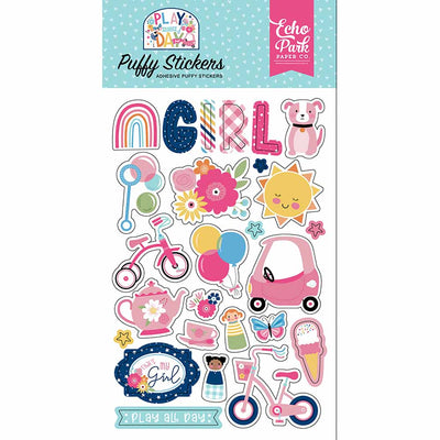 Play All Day Girl Puffy Stickers - Echo Park