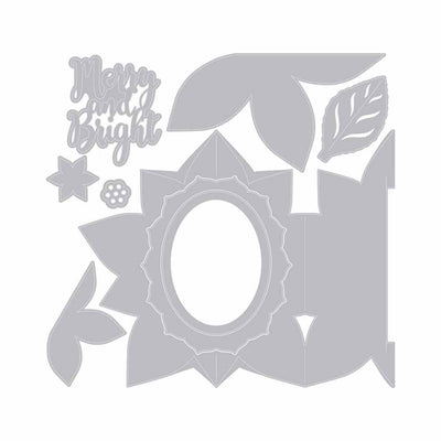 Sizzix Thinlits Die Set 9PK - Card, Poinsettia Fold-a-Long