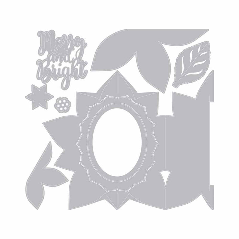 Sizzix Thinlits Die Set 9PK - Card, Poinsettia Fold-a-Long