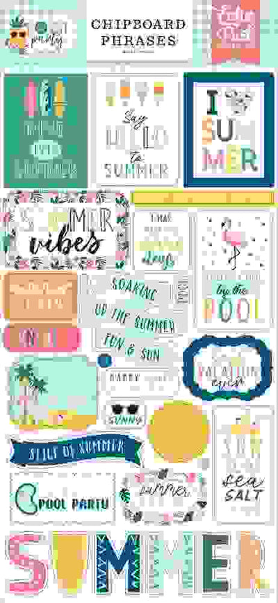 Pool Party Chipboard Phrases - Echo Park*