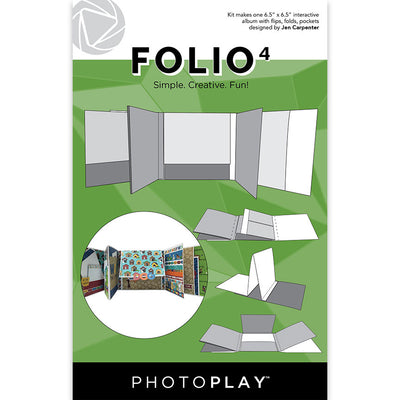 White Folio4 Album Kit, 6.5" x 6.5" - Maker's Series - PhotoPlay
