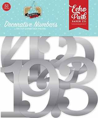 Silver Foil Decorative Numbers - Remember the Magic - Echo Park - Clearance