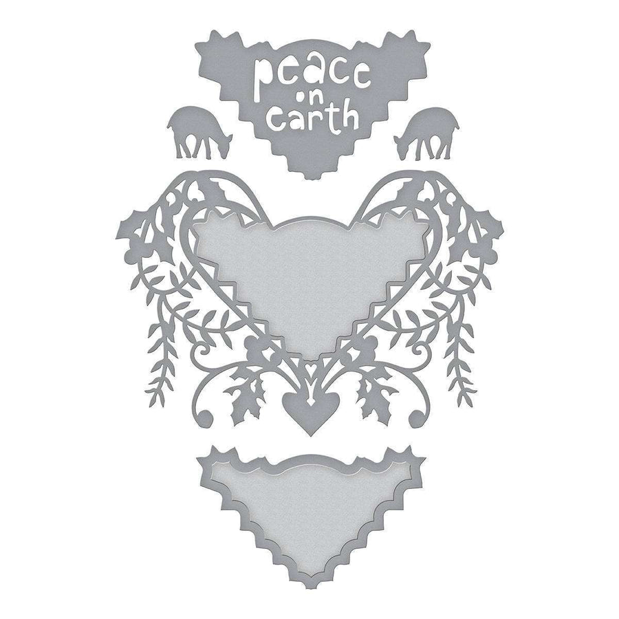 View 3 of Peace On Earth Etched Dies - Shapeabilities - 2019 Holiday - Sharyn Sowell - Spellbinders