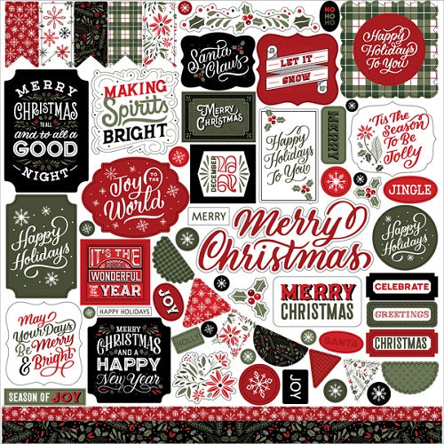 Salutations Christmas Element Stickers - Echo Park