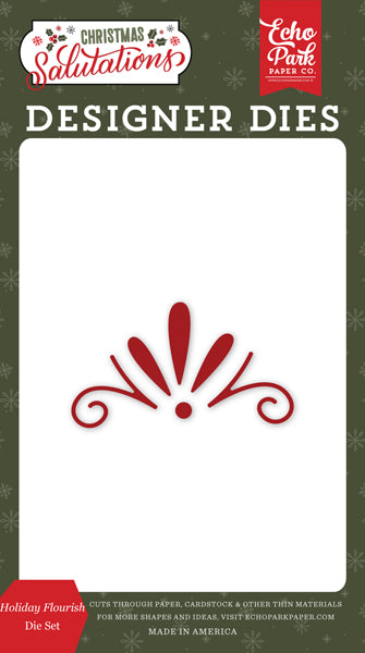 Holiday Flourish Dies - Salutations Christmas - Echo Park - Clearance