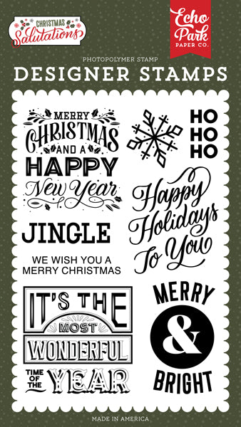 Happy Holidays To You Stamps - Salutations Christmas - Echo Park - Clearance