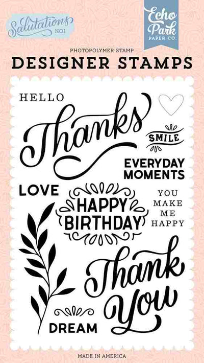 Thanks Stamps - Salutations No. 1 - Echo Park - Clearance