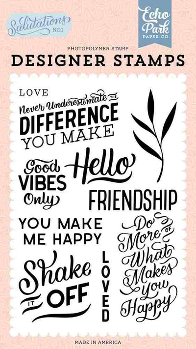 You Make Me Happy Stamps - Salutations No. 1 - Echo Park - Clearance