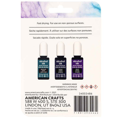 Peacock Alcohol Ink 3-Pack (Blue) - American Crafts