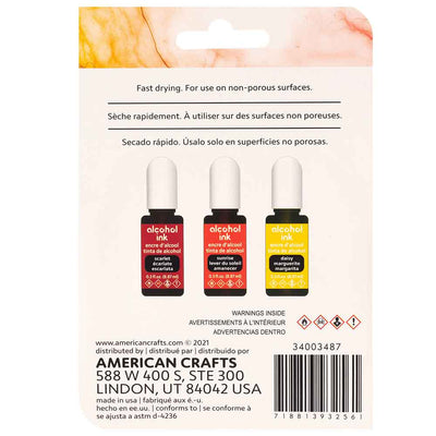 Sunrise Alcohol Ink 3-Pack (Orange) - American Crafts - Clearance