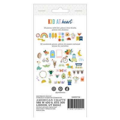 Kid At Heart Icons Ephemera, Iridescent Foil - Pebbles