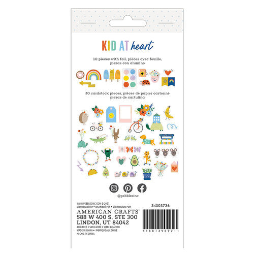 Kid At Heart Icons Ephemera, Iridescent Foil - Pebbles