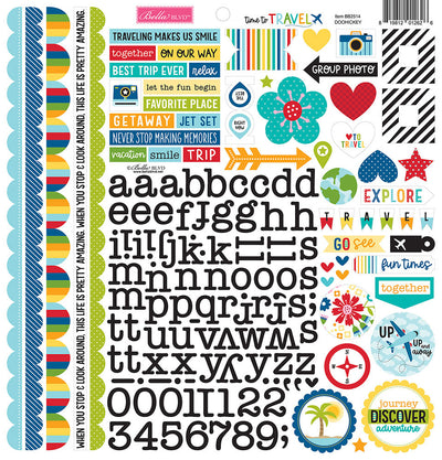 Time To Travel Doohickey Cardstock Stickers - Bella Blvd  - Clearance
