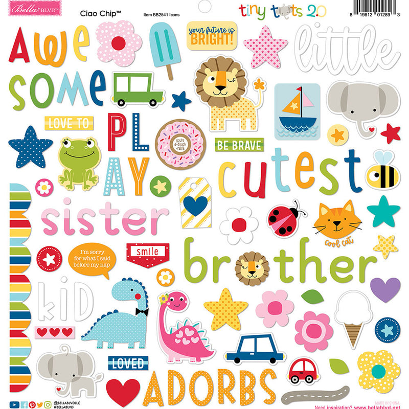 Tiny Tots 2.0 Chipboard Icons - Bella Blvd  - Clearance