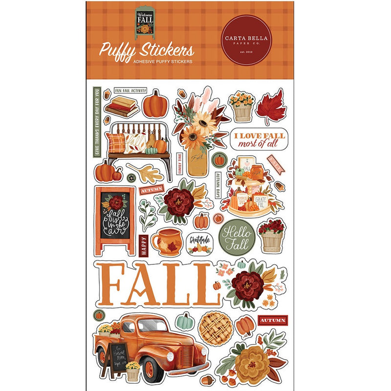 Welcome Fall Puffy Stickers - Carta Bella